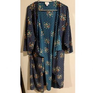 LuLaRoe Blue Kimono Overlay Top